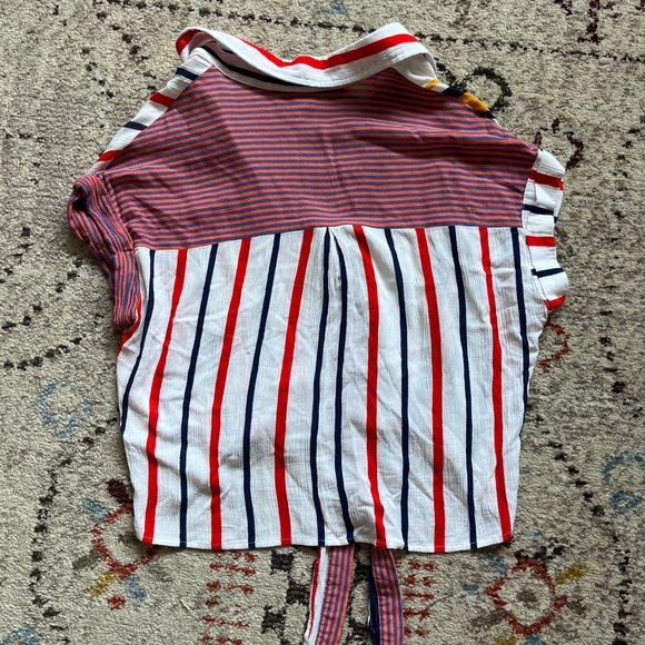 Colorful striped button down top size S - Picture 4 of 5